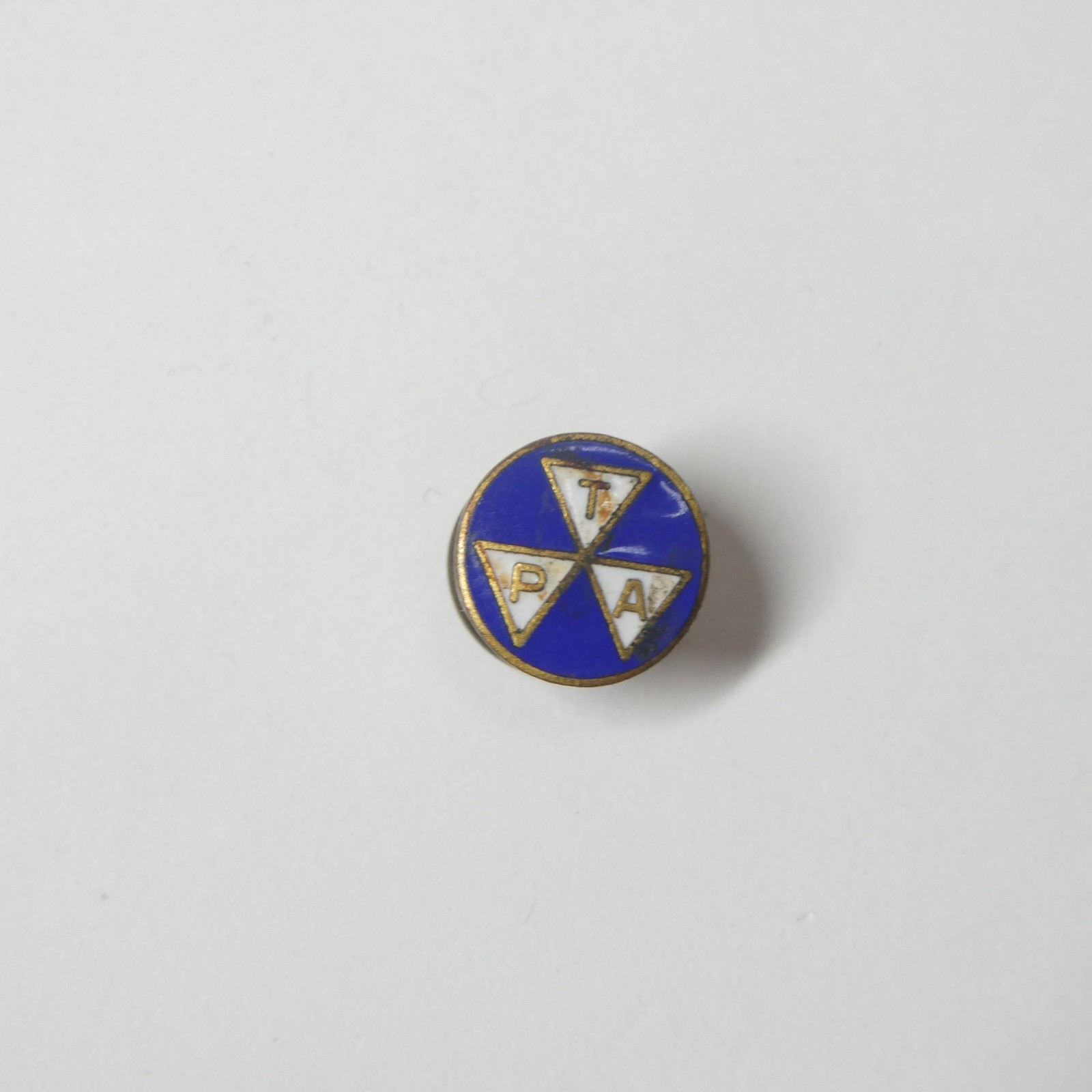 TPA Travelers Protective Association Enamel Lapel Pin Vintage Blue Screwback
