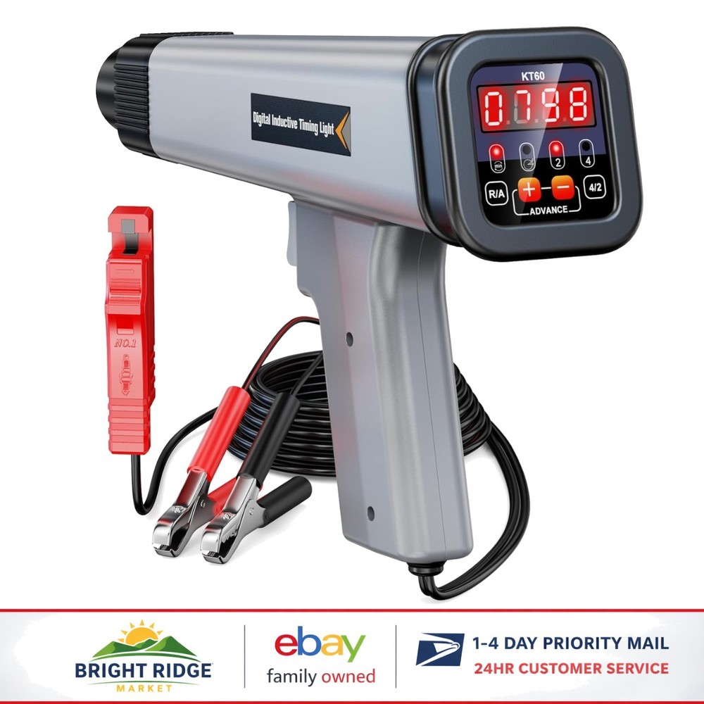 Automotive Timing Light Gun with Bright LCD Screen & Tachometer Functionality