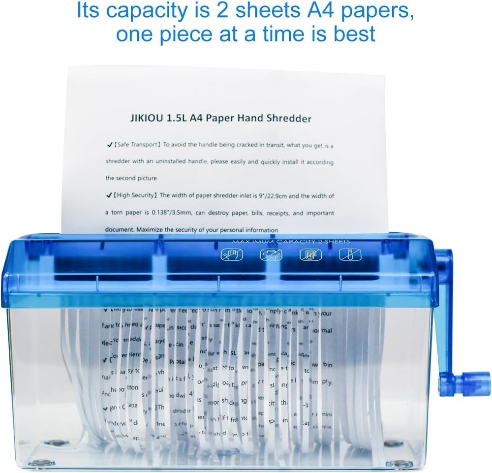 Handheld A4 Paper Cutting Tool with 1.5L Bin – Elegant Shredding Solution