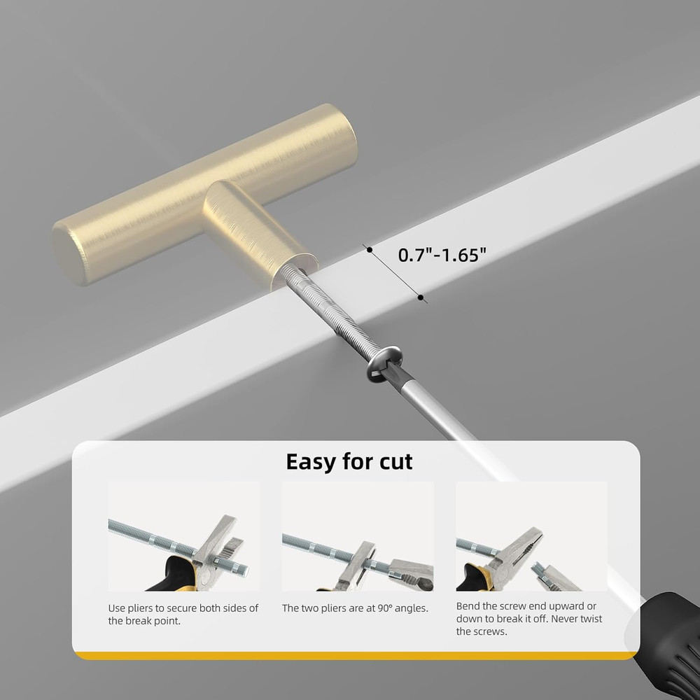 10 Pack Gold Cabinet Knobs Brushed Brass Drawer Knobs Gold Dresser Hardware - LS