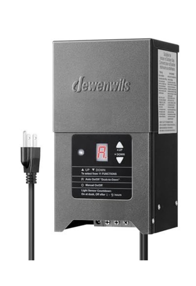 200W Low Voltage Landscape Lighting Transformer with Timer and Photocell Sensor
