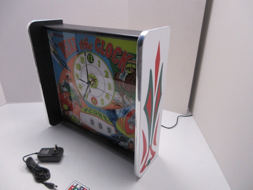 Williams Beat The Clock Pinball Head LED Display light box with working clock