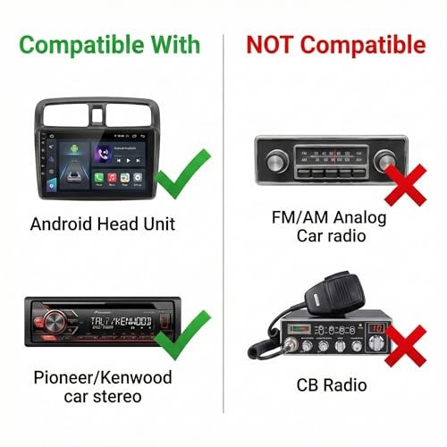 DAB/DAB+ Digital Radio Antenna for Android Head Unit - Active Glass Mount