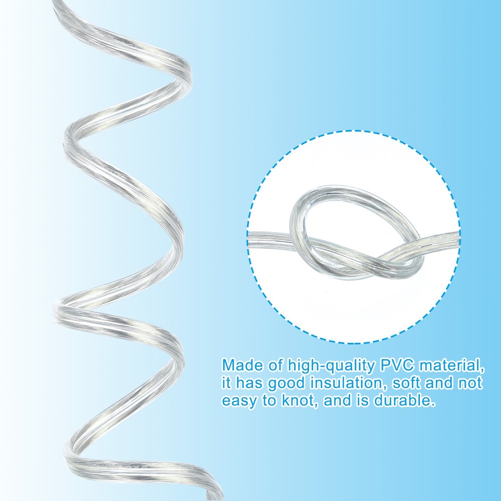 25Ft 18/2 300V SPT-2 Electronic Wire, Clear, UL Listed