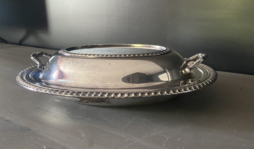 Vintage Silver Plate Serving Dish With Cover