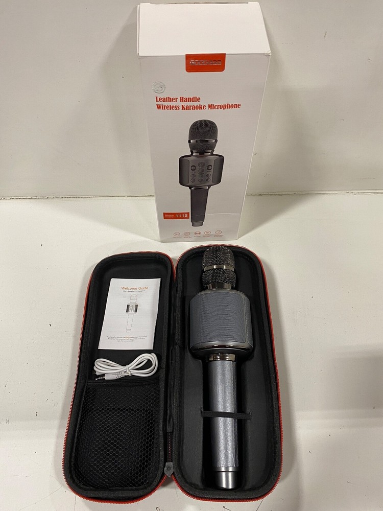 Goodaaa (Y11S) Leather Wireless Karaoke Microphone - Grey