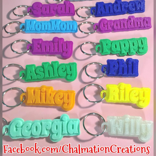 Custom Name Keychain, Zipper Pull, Personalized & 3D Printed