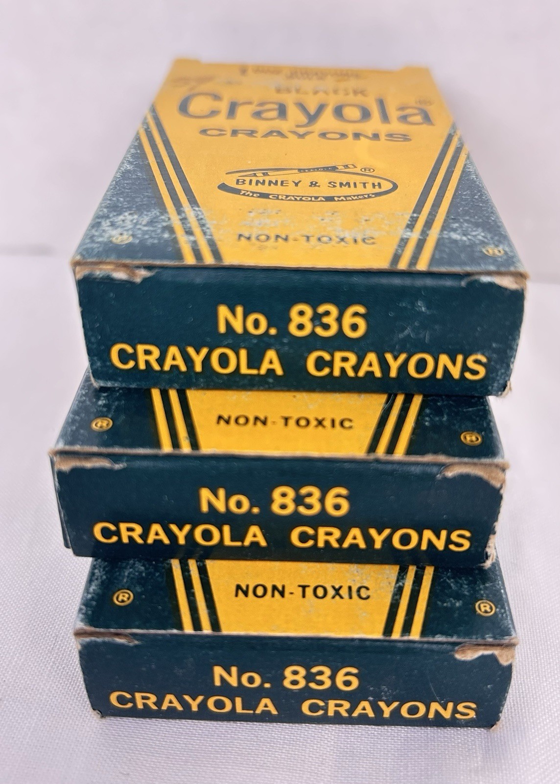 Vintage Binney & Smith Crayola Black Crayons #836 12/Box Lot of 3 New Old Stock