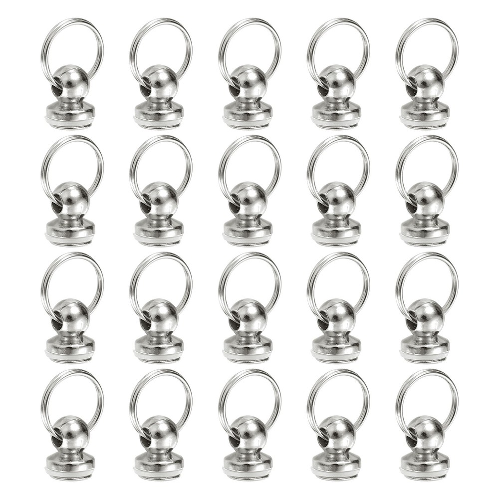 20Pcs Screw Round Head Rivets, 7mm Pull Ring Rivet Fastener (Silver)