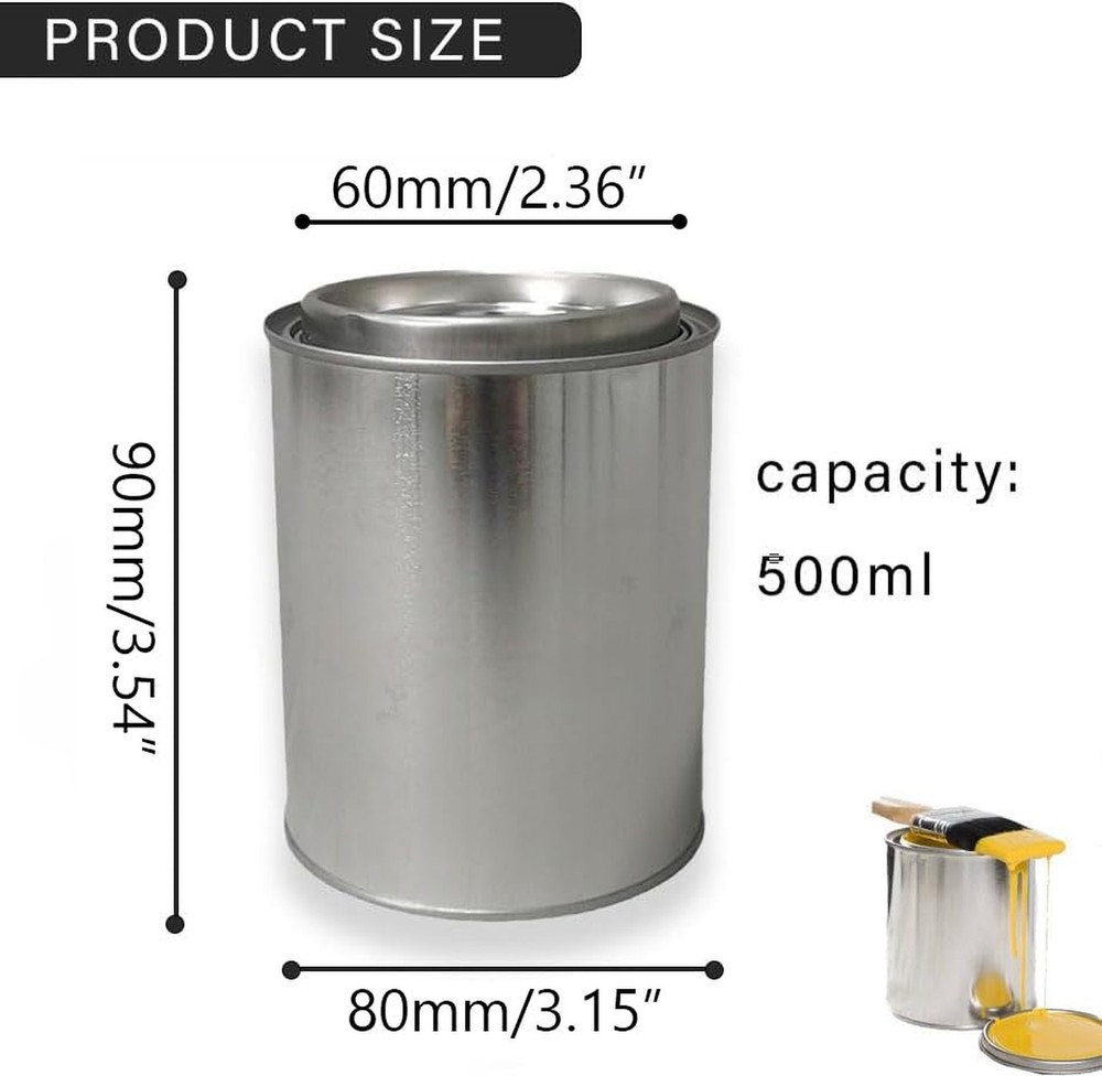2 Pack Empty Metal Paint Cans with Lids,Paint Storage Containers for Leftover...