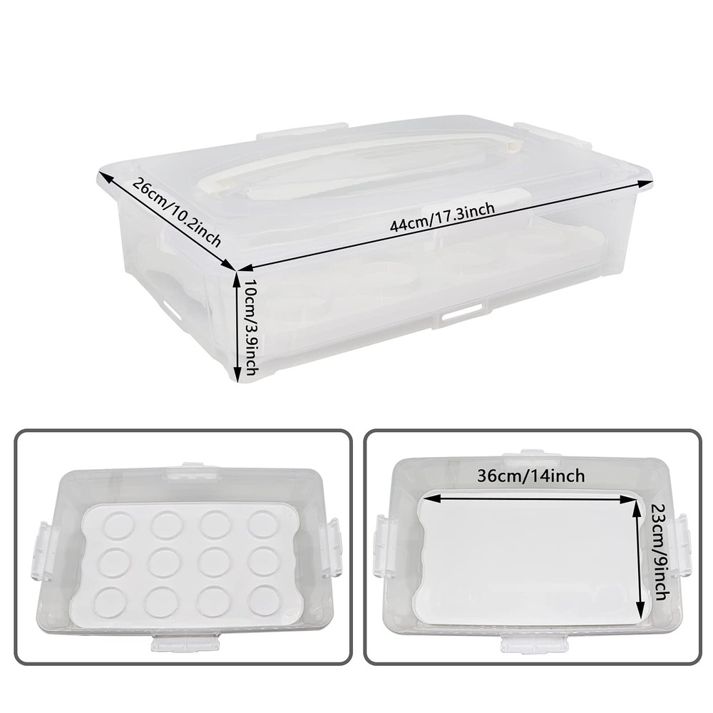 FEOOWV Plastic Cake and Cupcake Carrier Holder Large Portable Storage Container