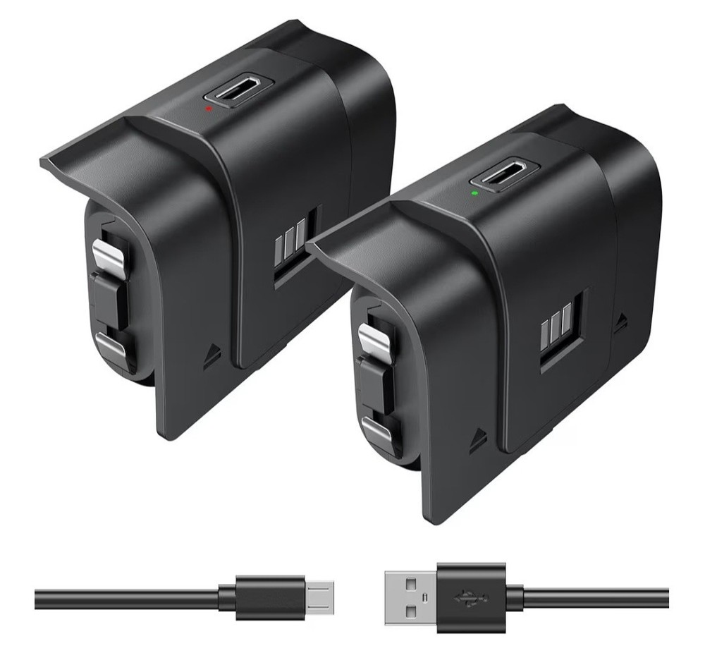 2x Rechargeable Battery Pack For XBox One Controller + USB/Type C Charging Cable