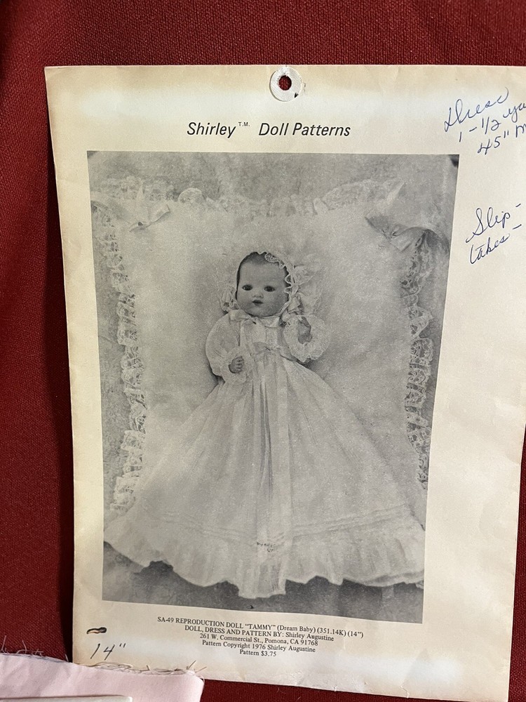 Vintage Doll Patterns And Material Byron And Shirley Doll Patterns