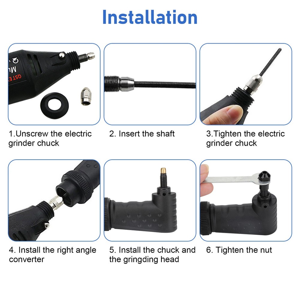 Right Angle Converter Adapter Kit Rotary Tool Attachment For Dremel Accessory