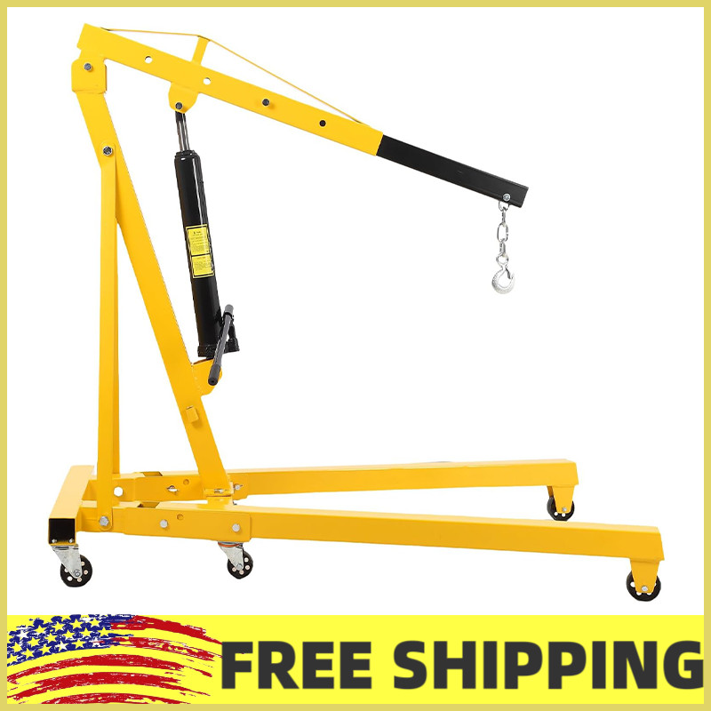 ✨2Ton/4400lbs Folding Engine Crane Cherry Picker Hydraulic Hoist Workshop Lifter