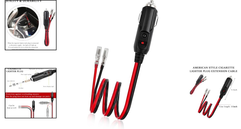 Durable 12V DC Cigarette Lighter Socket Connector with Quick Plug & Play Design