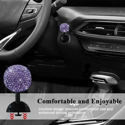 Car Push to Start Button Rocker, Engine Start Stop Button Cover, Purple