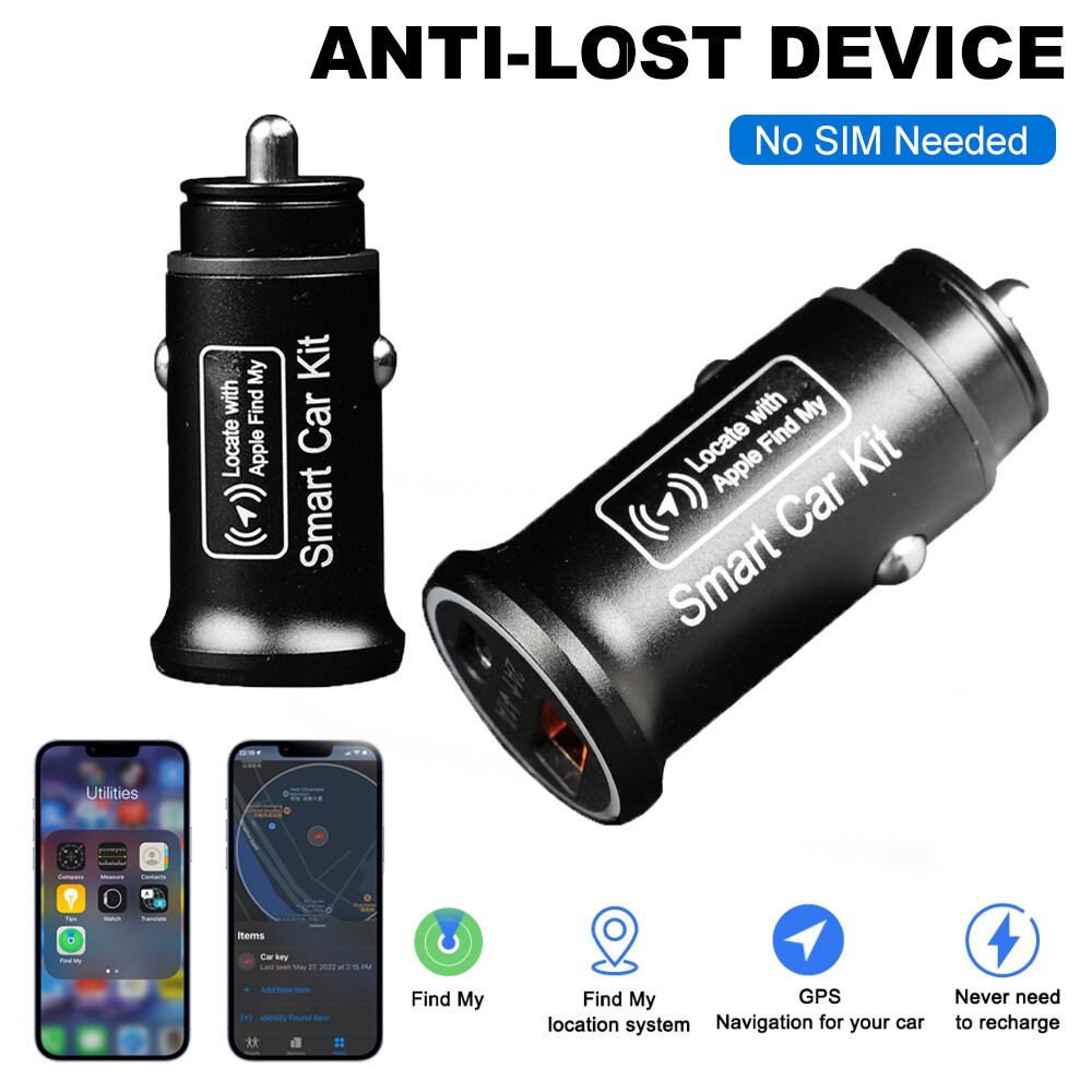 Car Charge GPS Locator Tracker 20W USB Phone Charger With Find My Apple App NEW