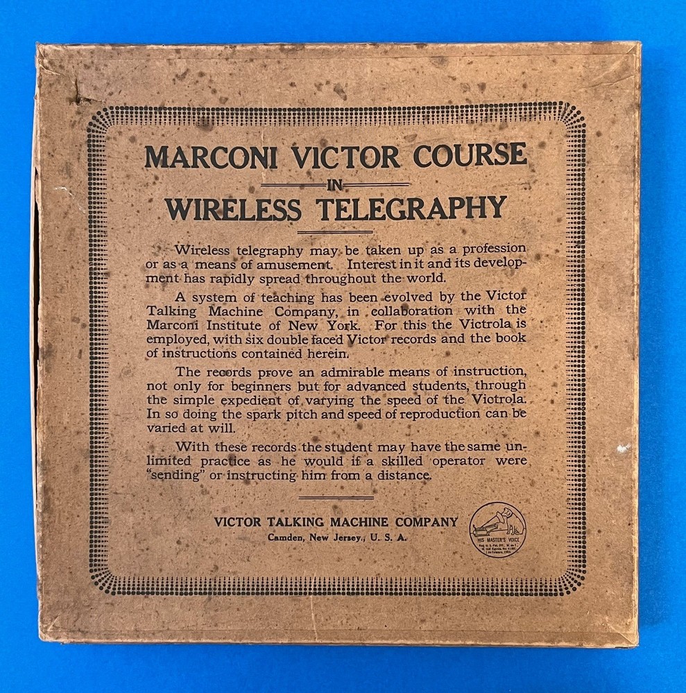 Victor Talking Machine Records Marconi Wireless Telegraphy Course Morse Code RCA