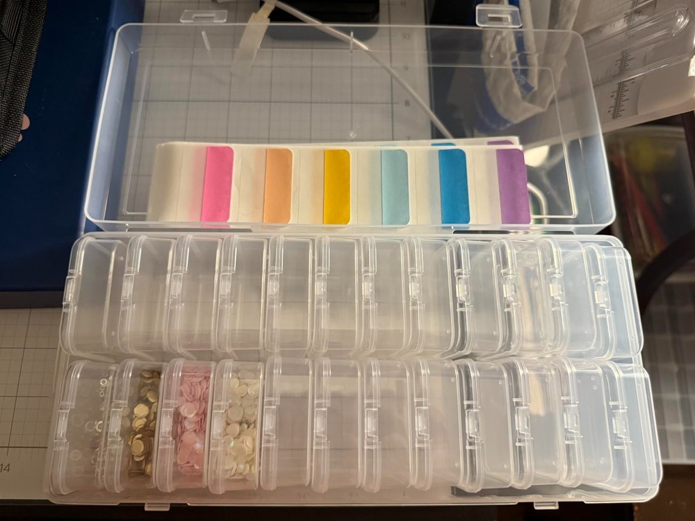 Bead Storage Containers, 24 Small Rectangular Clear 0.23" L × 4.72" W × 2.44"