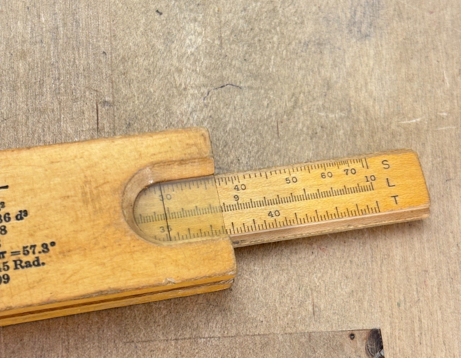 Vintage 1920s K & E Beginners Slide Rule 4058c Keuffel & Esser Wood