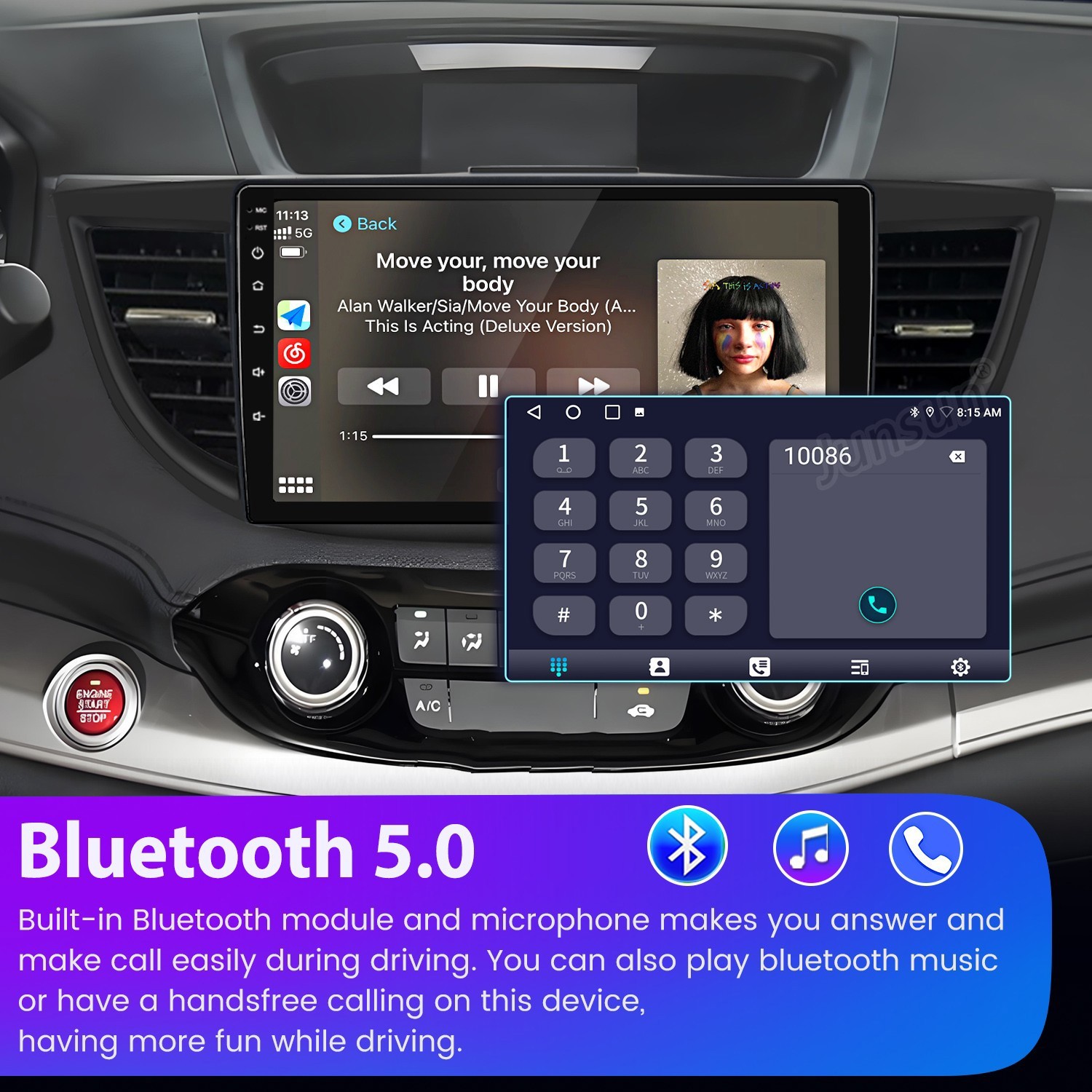 4+64GB Android 15 Car Stereo Radio for Honda CRV 2012-2016 GPS NAVI DSP WIFI BT