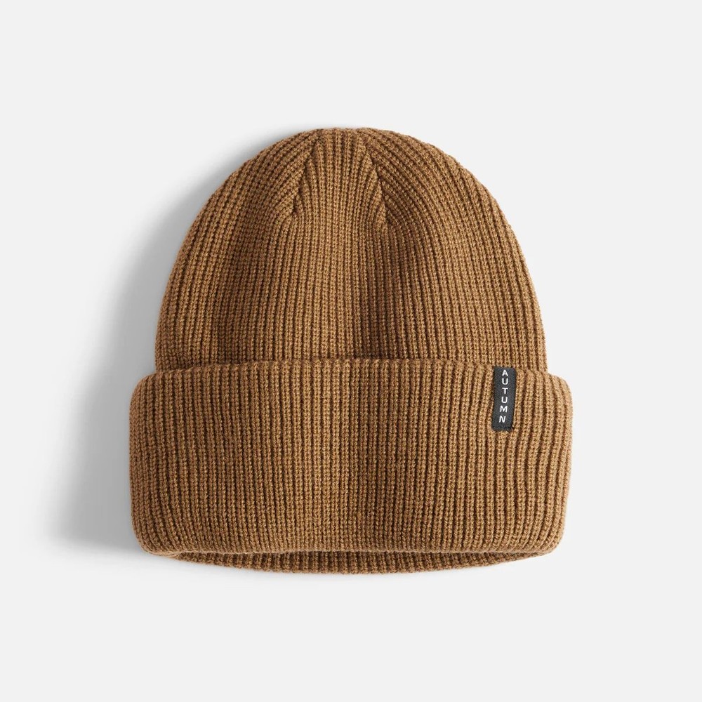 Autumn Select Solid Beanie Hat, Light Brown
