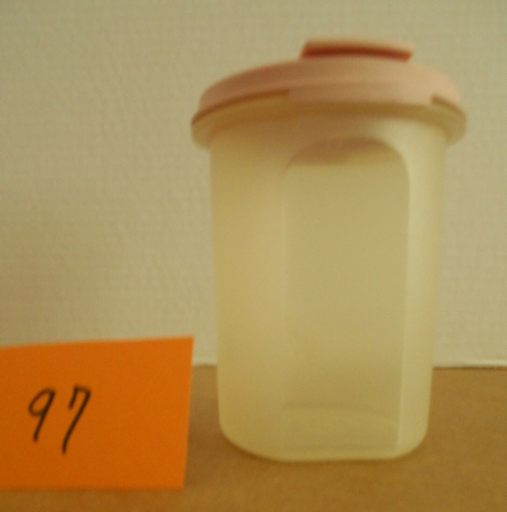 Tupperware Modular Mate #1606 Clear Container with Round 2 Shaker Pink  Lid O97