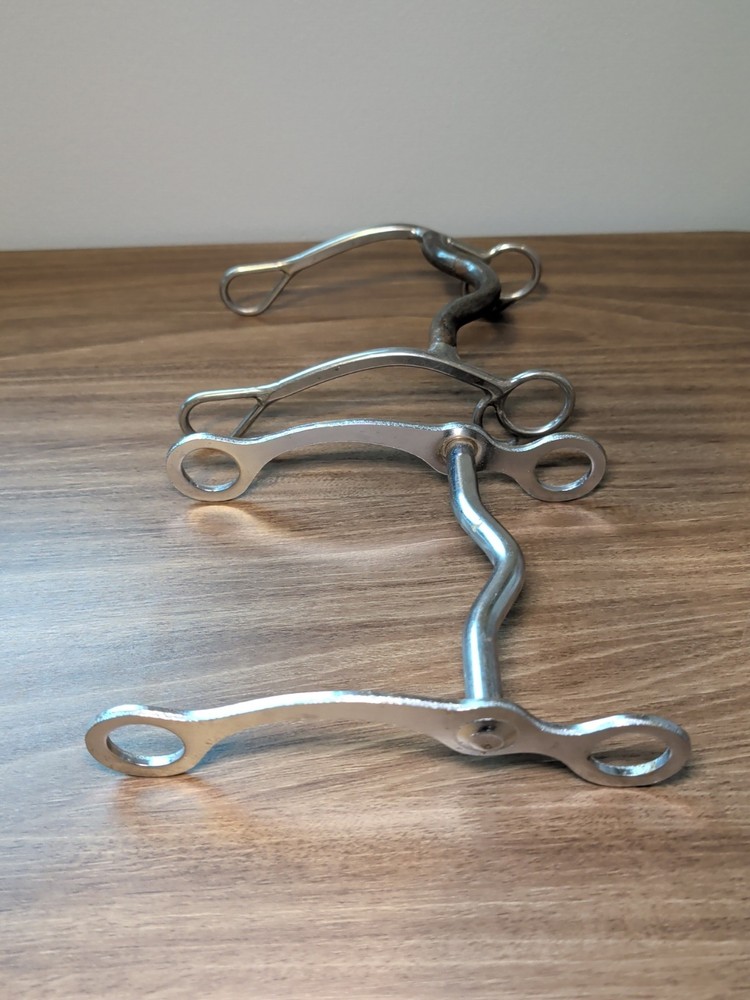 Two Western Show Curb Horse Bits Shanks