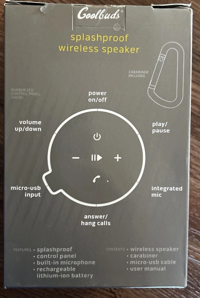 Wireless Speaker CoolBuds Bluetooth Splashproof CPSTW310-BLK New Unopened Box 📦