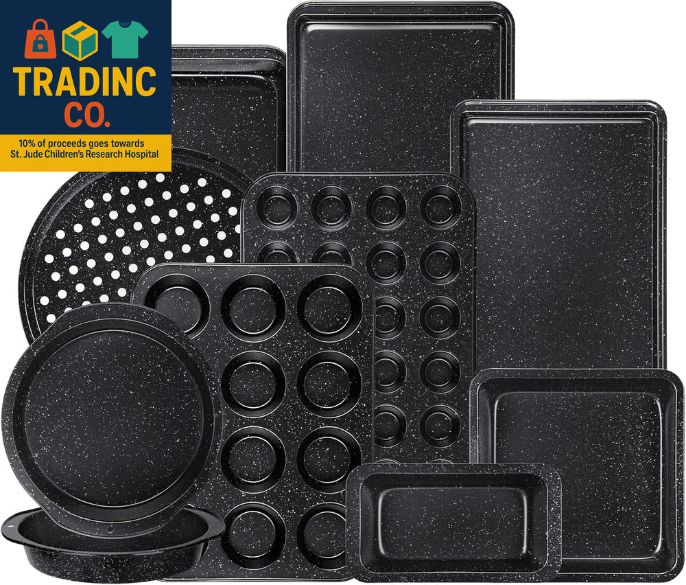 10-Piece Baking Pans Set, Bakeware Sets Nonstick, Baking Set for Oven Cooking, S