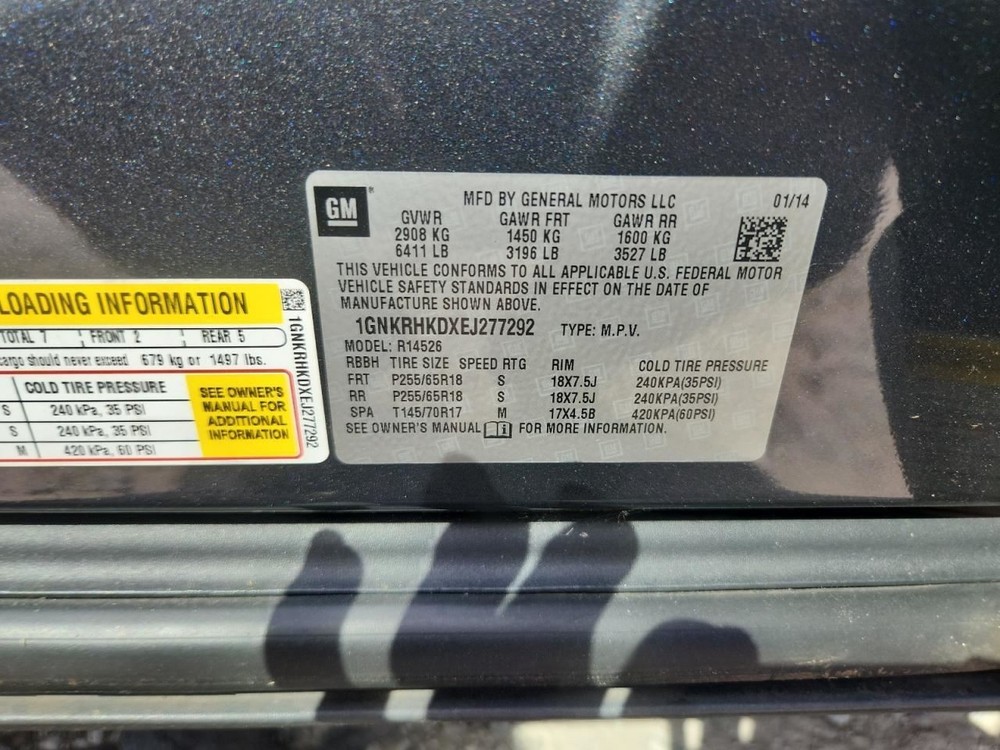 TRAVERSE 2014 Glove Box 4822780