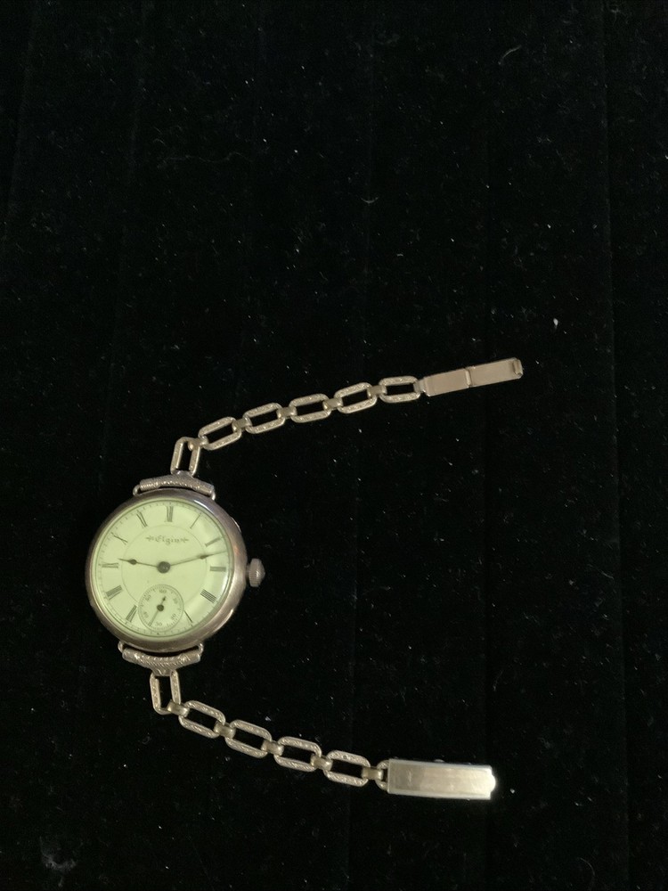 Elgin Gold-Filled Pocket Watch Conversion Wristwatch with Chain