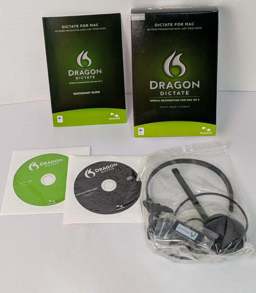 Dragon Dictate Speech Recognition for Mac OS x Version 2.0  W Microphone
