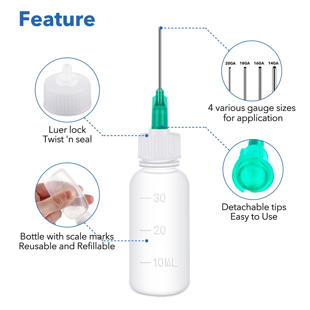 24pcs/Pack Empty Plastic Squeezable Dropper Bottles Fine Tip Glue Applicator Set