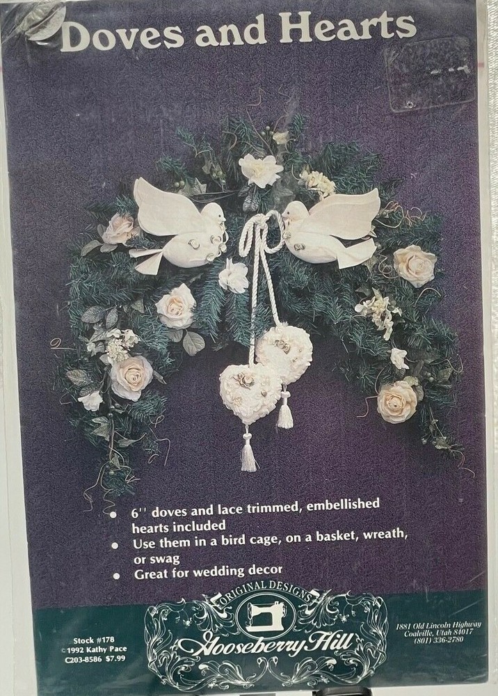Sew Pattern Craft Pattern Doves and Hearts Home Decor