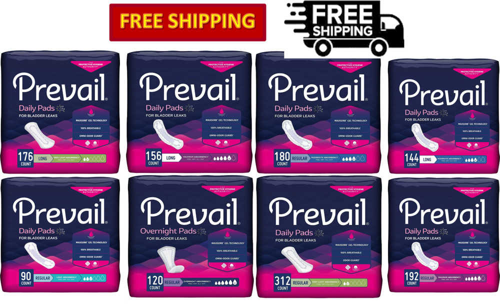 Prevail Daily Women's Incontinence Bladder Control Pads & Liners Regular / Long