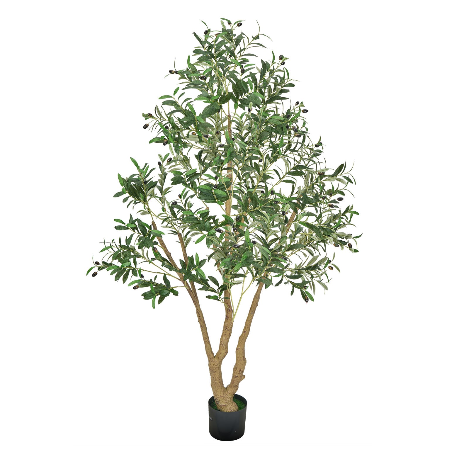 Uimoso 6FT Artificial Olive Tree Tall Fake Plant with Black Pot Home Office
