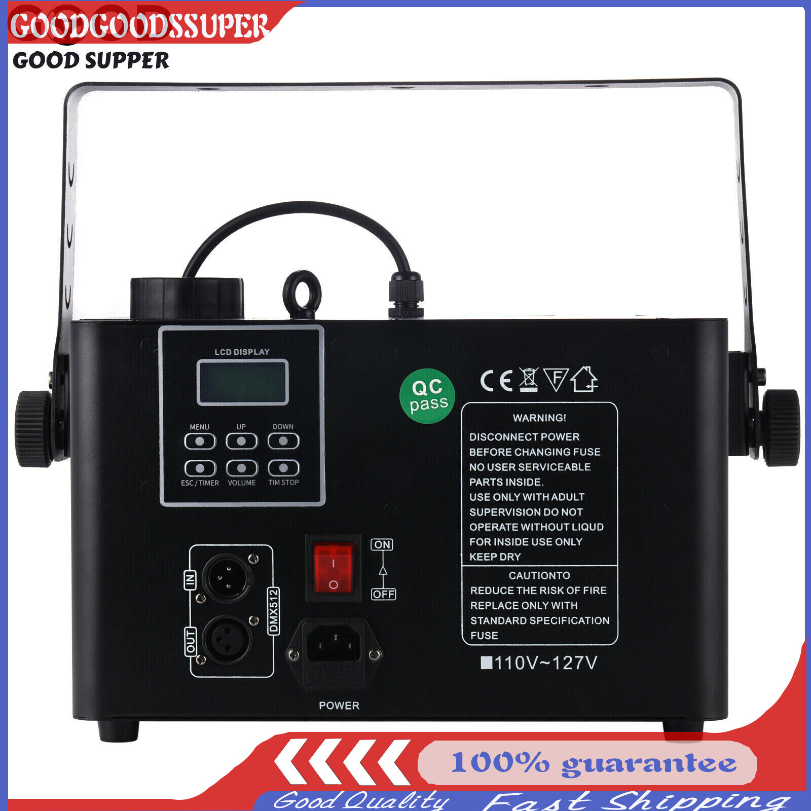 1500W Low Profile Hazer Haze Smoke Machine DMX Theater DJ Party Stage Effect