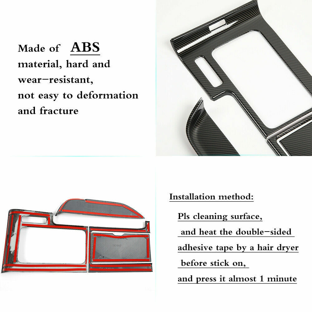 Carbon Fiber Center Console Gear Shift Cup Holder Trim for 2010-14 Ford Mustang