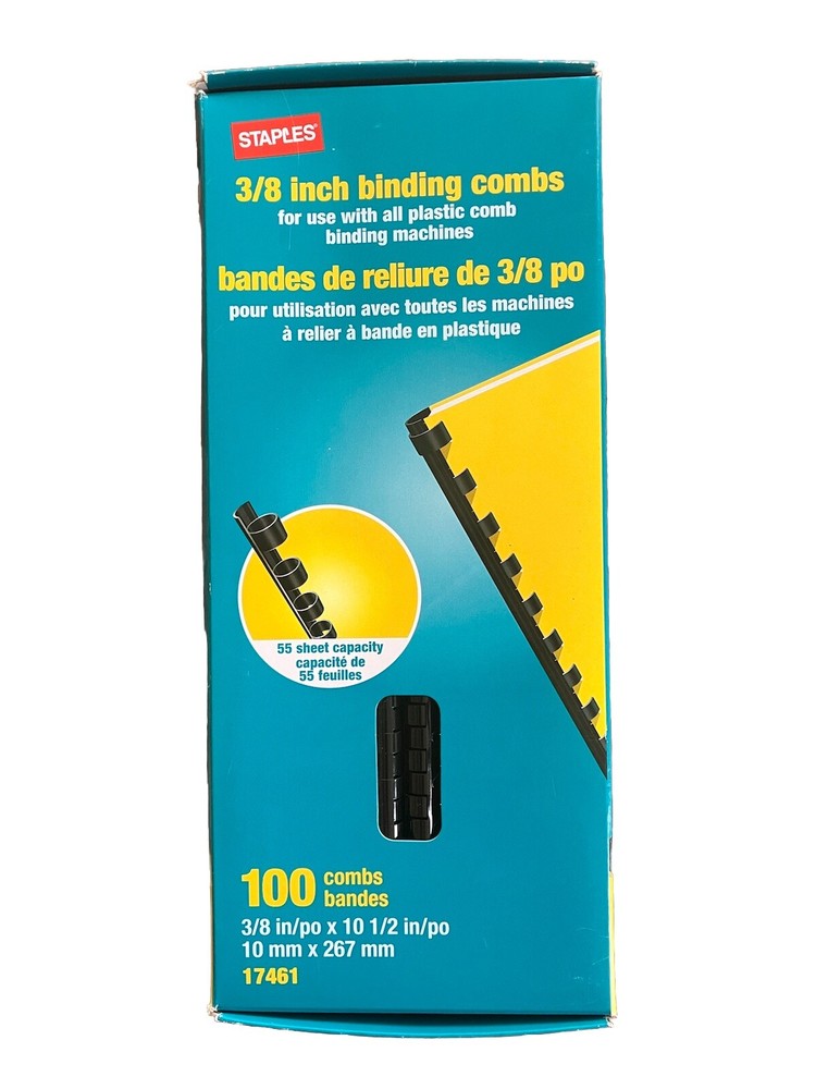 3/8 Inch Binding Combs 100 Pack Black