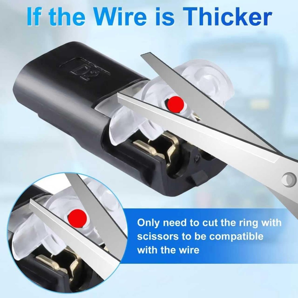 50Pcs Low Voltage Wire Connectors, Double Wire Plug in Connector