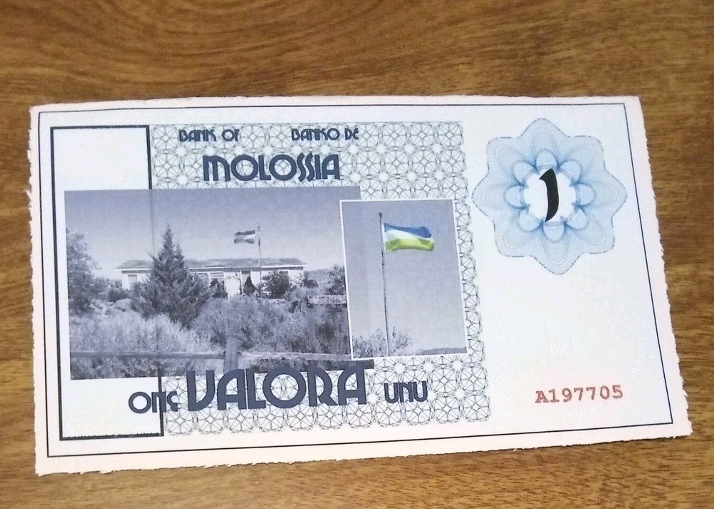 US Micronation Molossia 1 Valora Banknote UNC
