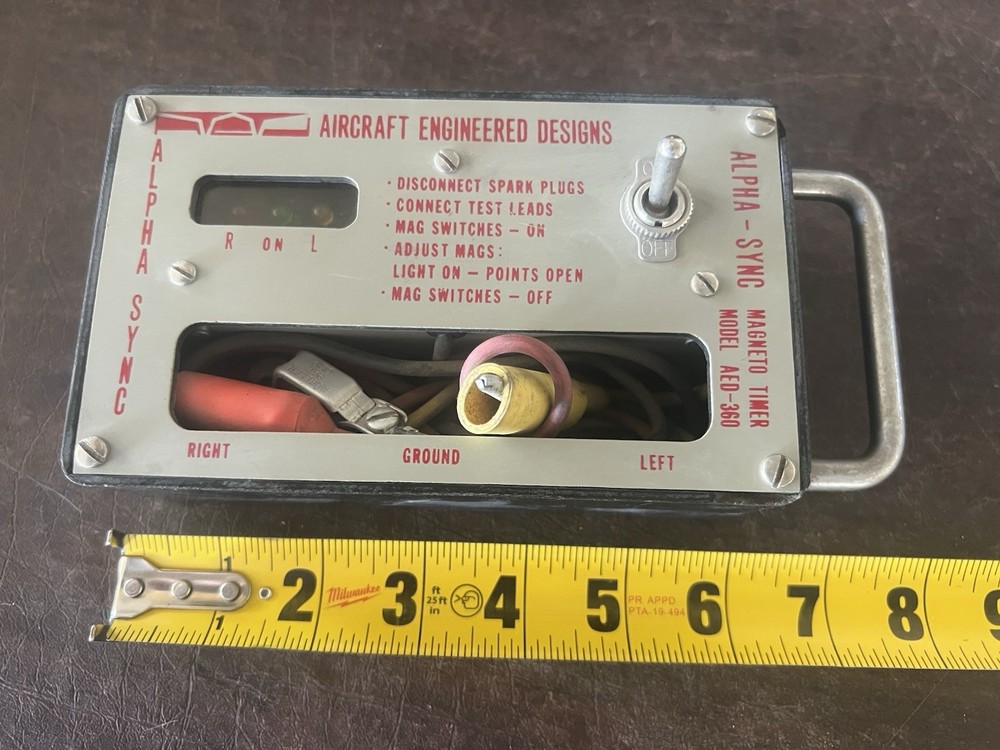 AED Alpha-Sync Magneto Timer Model AED-360 Aircraft Engine Timing Tool w/ Leads