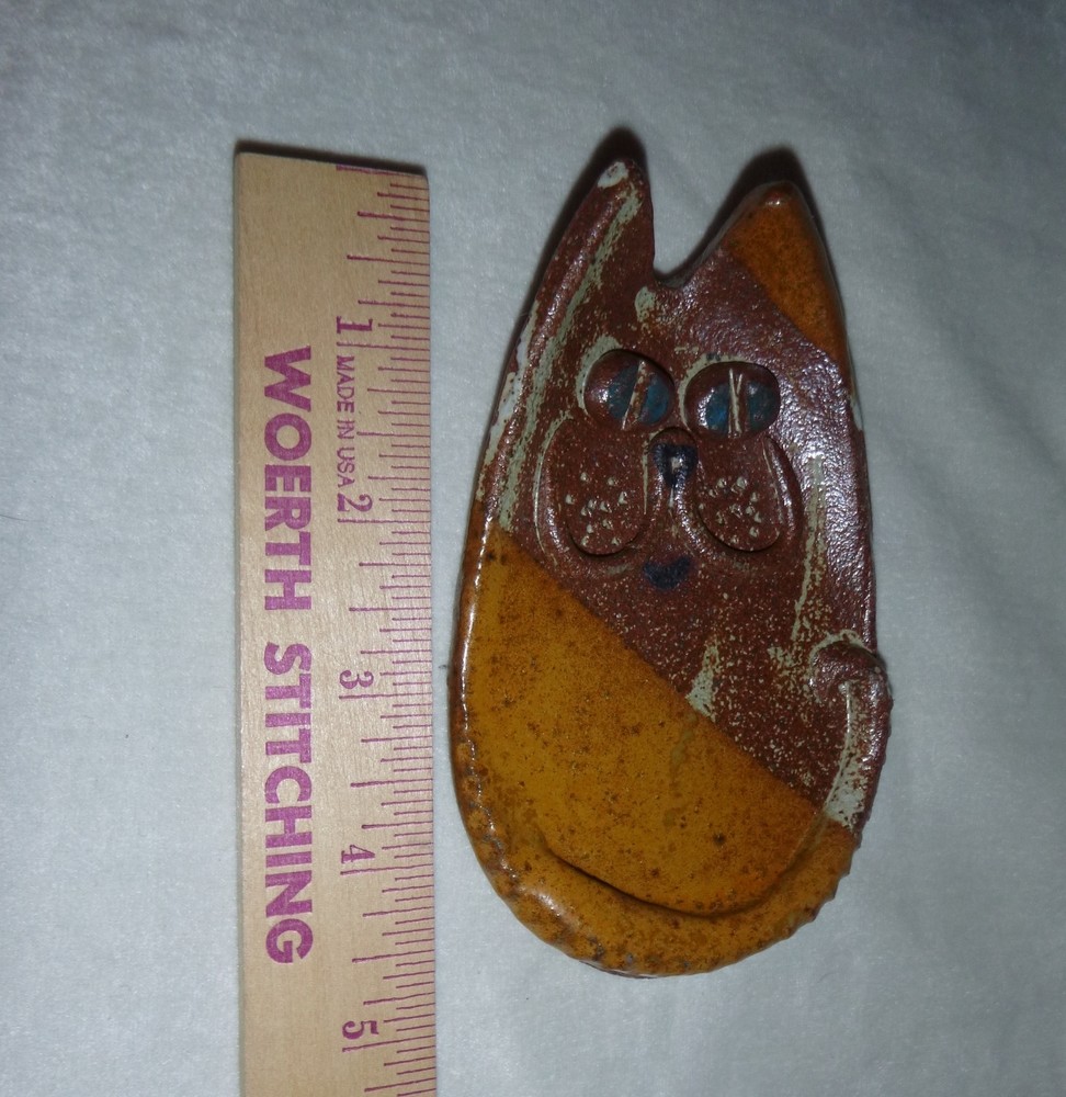 Cat Art Pottery Ceramic Spoon rest Handmade Collector
