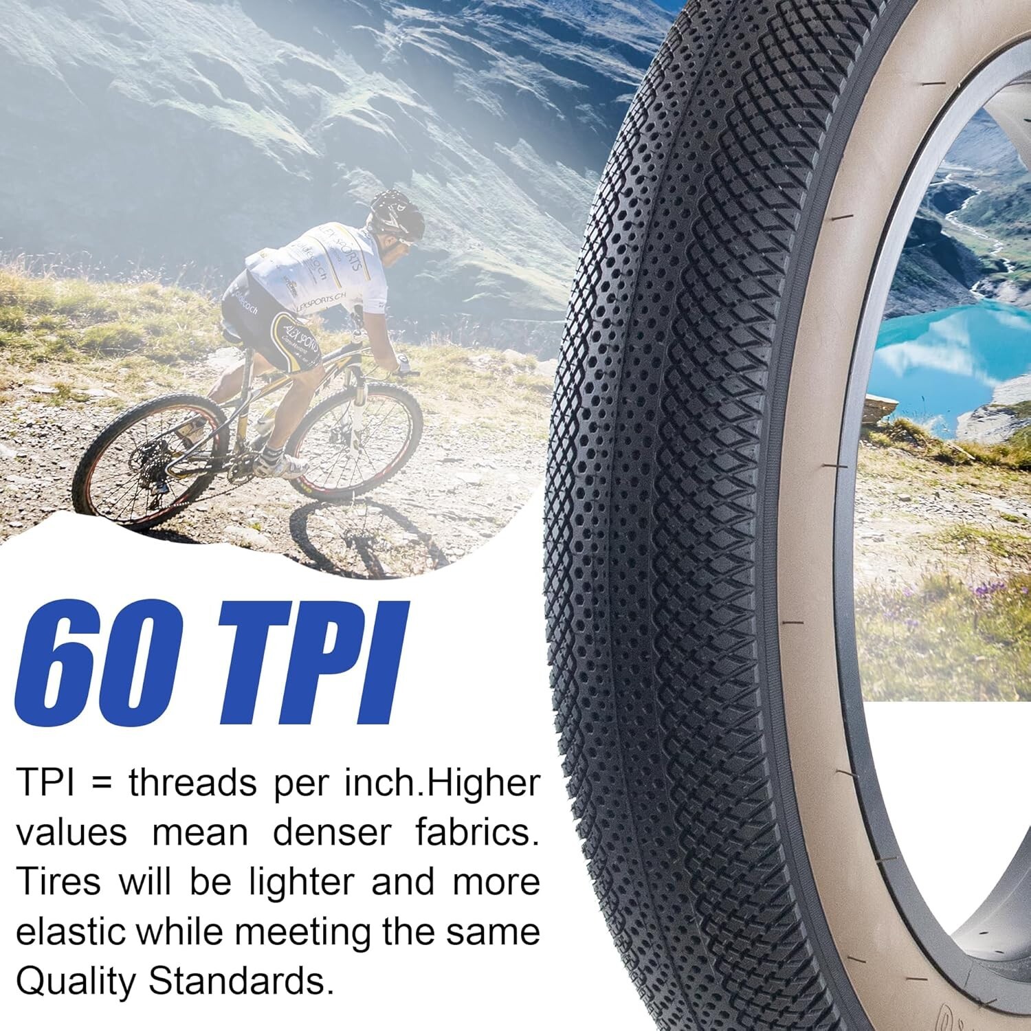 2 PCS 26" Heavy Duty Fat E-Bike Tires 26x 4.0 and Heavy Duty Bike Tubes,Brown