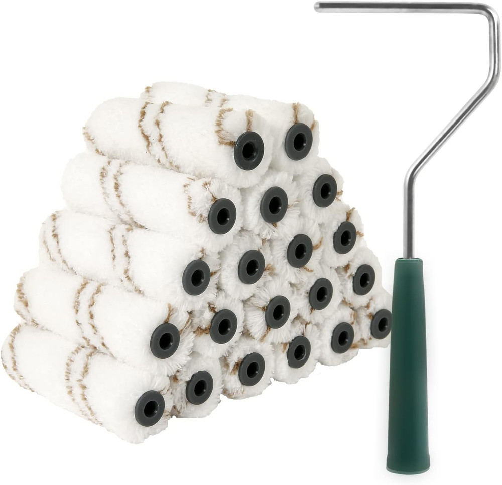 Microfiber Paint Roller Covers, 20 Pack 4 Inch Microfiber Roller Covers with Rol