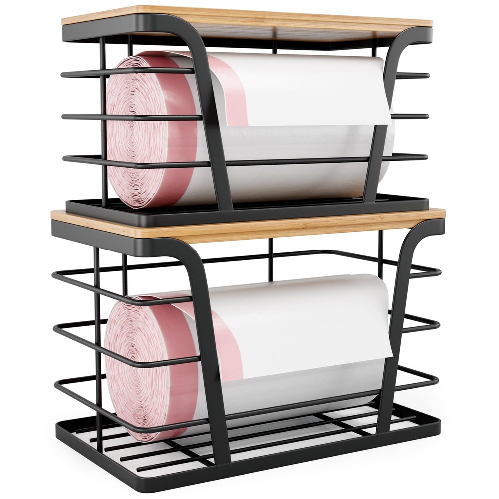 TIDIIABODE 2 Pack Stackable Storage Laundry Kitchen Organizers, Wall Mount Tr...