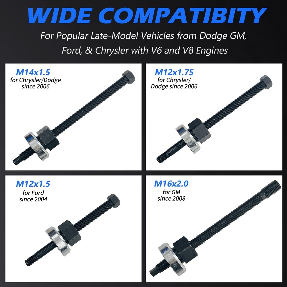 5Pcs Harmonic Balancer Installer Set, Extra Long Crank Pulley Damper Installa...