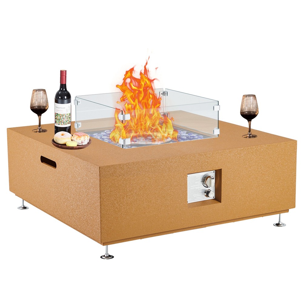 36" Gas Fire Pit Table 50000 BTU Rectangular Patio Outdoor Propane Firepits